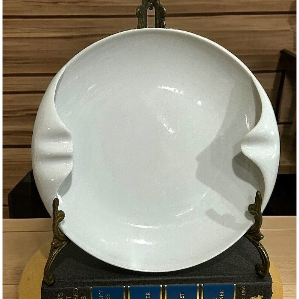 Vintage Rynne's China White Ashtray Catch All Made In Japan MCM Art Deco